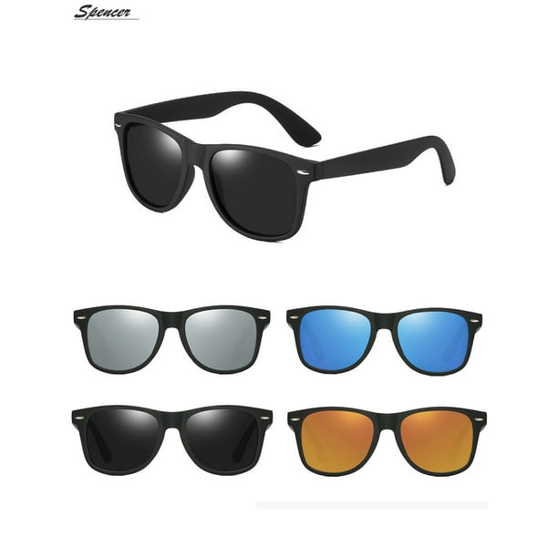 Polarized Square Sunglasses Men Women Mirror Lens UV400 Protection Driving Sun Glasses black 